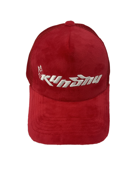 Velour Trucker Hat - Red